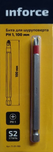 Бита (PH1; 100 мм) для шуруповерта Inforce 11-01-166