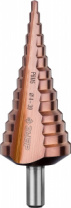 Сверло ступенчатое по сталям и цветным металлам КОБАЛЬТ (4-39 мм; 14 ступеней; Р6М5+Co) ЗУБР 29672-4-39-14_z01