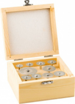 Набор мини-кругов Зубр с алмазным напылением на шпильке в пластиковом боксе диаметр 16-40 P200 хвостовик 3 мм, 10 предметов 33385-H10