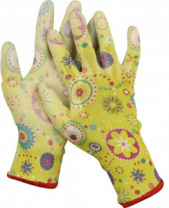 Садовые перчатки Grinda прозрачное PU покрытие, 13 класс вязки, зеленые, размер S 11290-S