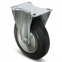 Промышленное неповоротное колесо Tech-Krep D100 оцинкованная сталь с резиновой шиной и ролико-подшипником, площадка - накладка 151212