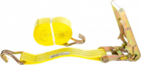 Стяжной ремень с крюками (75мм, 7т, 10м желтый) СТРОП-ПРО SP03030
