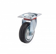 Промышленное поворотное колесо Tech-Krep D75 оцинкованная сталь с резиновой шиной и роликоподшип., площадка - накладка 148520
