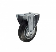 Промышленное неповортное колесо Tech-Krep D75 оцинкованная сталь с резиновой шиной и роликоподшипником, площадка - накладка 148527