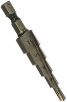 Сверло МАСТЕР ступенчатое по сталям и цветным металлам (4-12 мм; 5 ступеней; L65 мм; HEX1/4") Зубр 29665-4-12-5