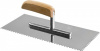 Гладилка Зубр Профи нержавеющая сталь, с деревянной ручкой, зуб 4х4мм, 130х280мм 0806-04_z01