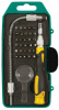 Отвертка с битами для точных работ FIT IT (30 CrV бит, гибкий переходник 190 мм, лупа, в пластиковом футляре) 56190